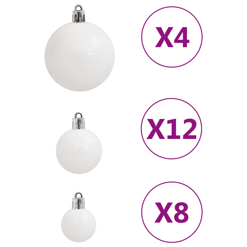 vidaXL Komplet božičnih bučk 111 kosov bele polistiren