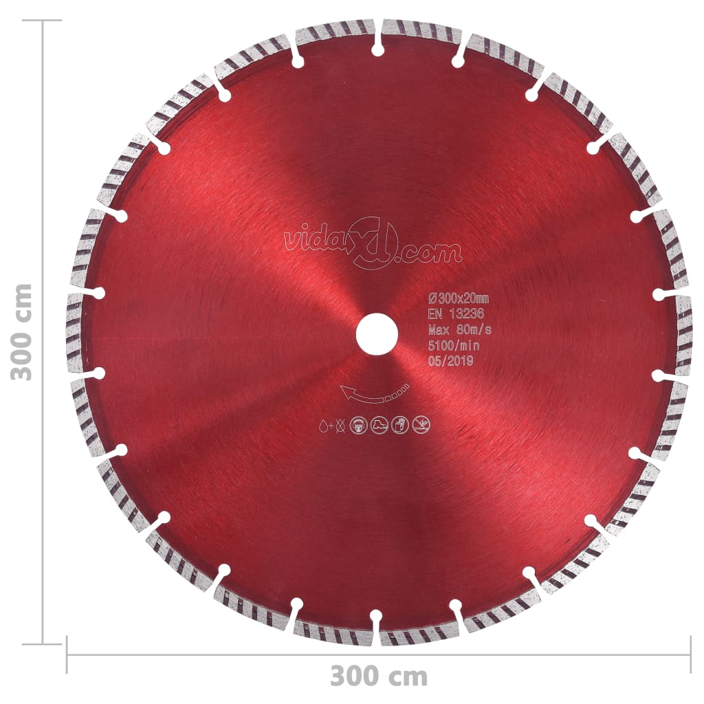 vidaXL Diamantni rezalni disk s turbo jeklom 300 mm