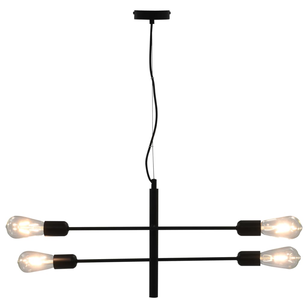 vidaXL Stropna svetilka z žarnicami 2 W črna E27
