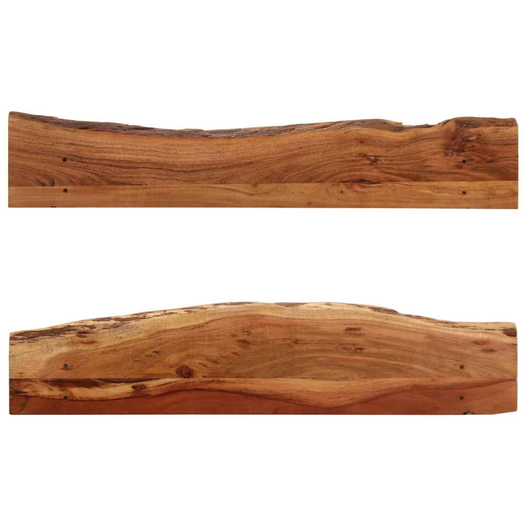 vidaXL Stenske police 2 kosa 110x20x18 cm trden akacijev les