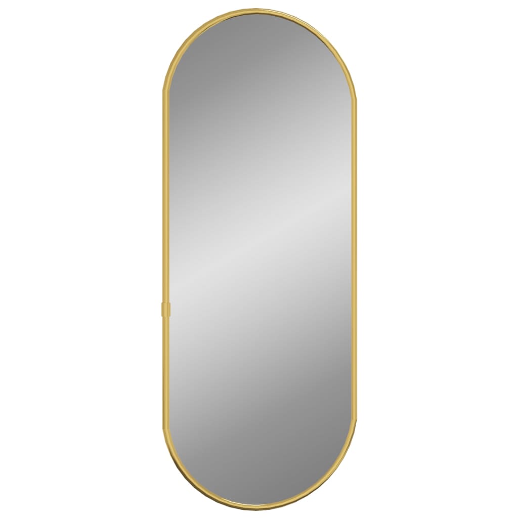 vidaXL Stensko ogledalo zlate 50x20 cm ovalno