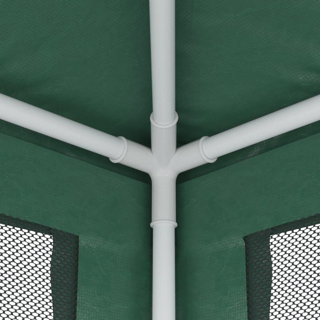 vidaXL Vrtni šotor s 6 mrežastimi stranicami zelen 3x6 m HDPE