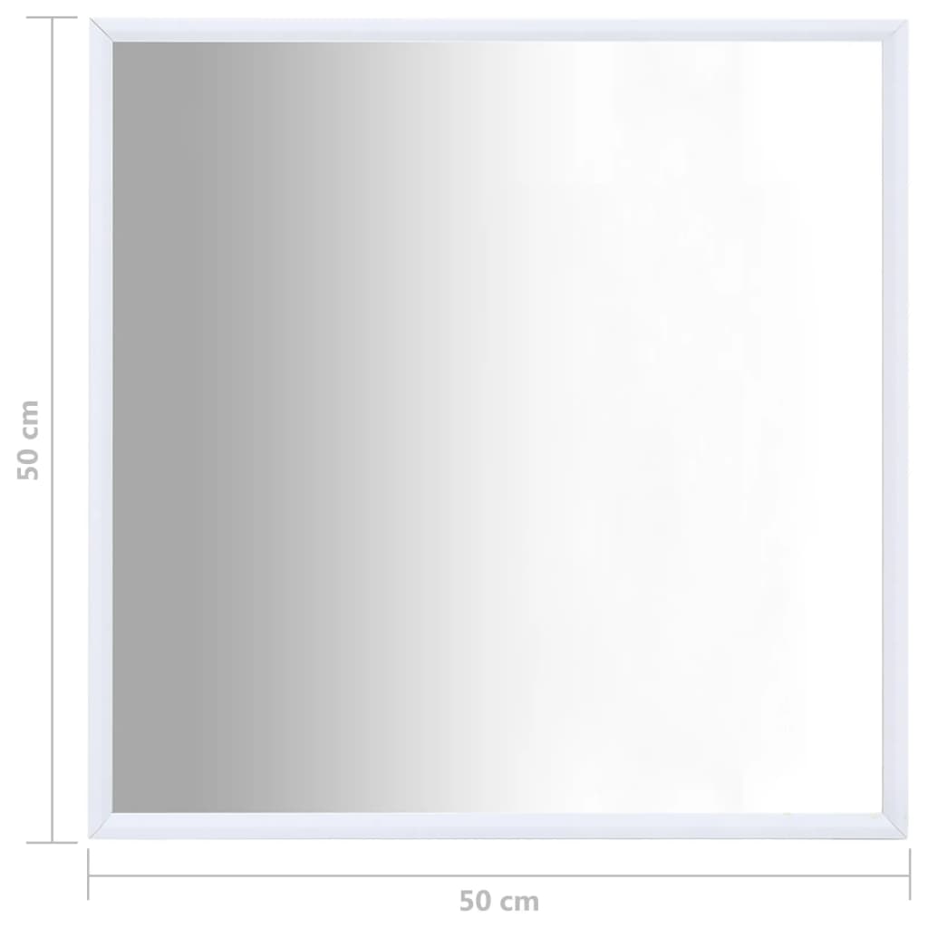 vidaXL Ogledalo belo 50x50 cm