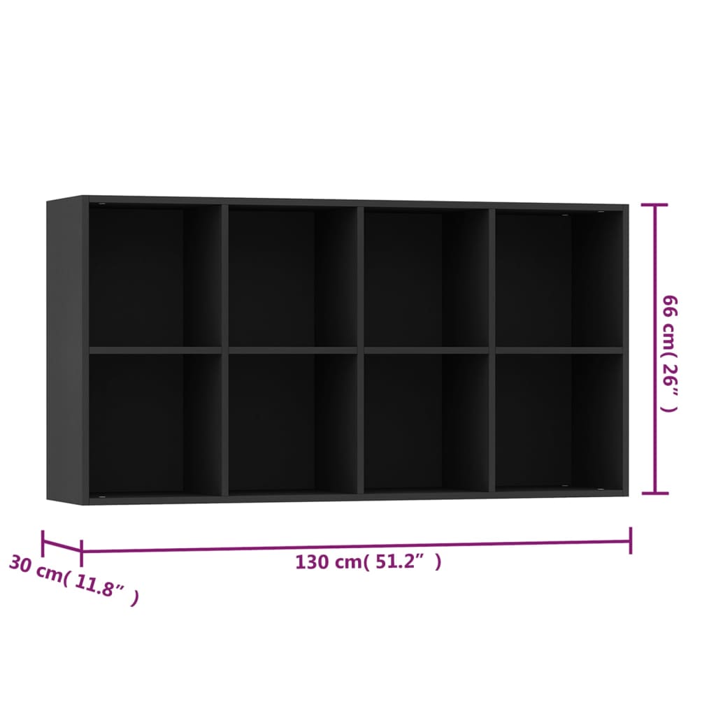 vidaXL Knjižna omara / komoda črna 66x30x130 cm iverna plošča