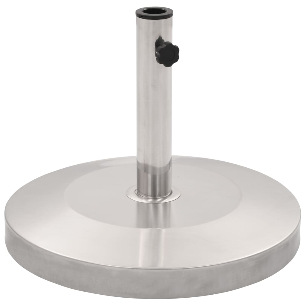 vidaXL Podstavek za senčnik srebrn nerjaveče jeklo okrogel 25 kg