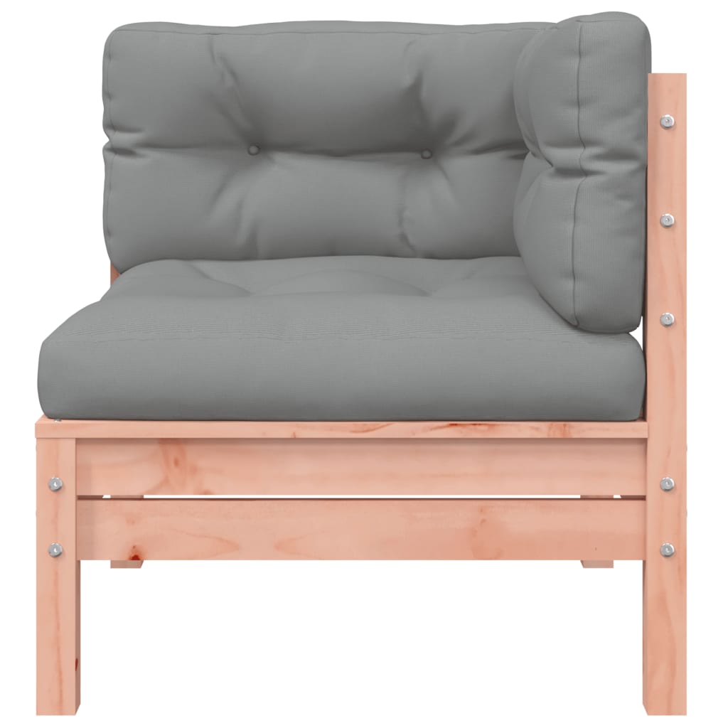 vidaXL Vrtni kavč z blazinami in stolčkom za noge dvosed