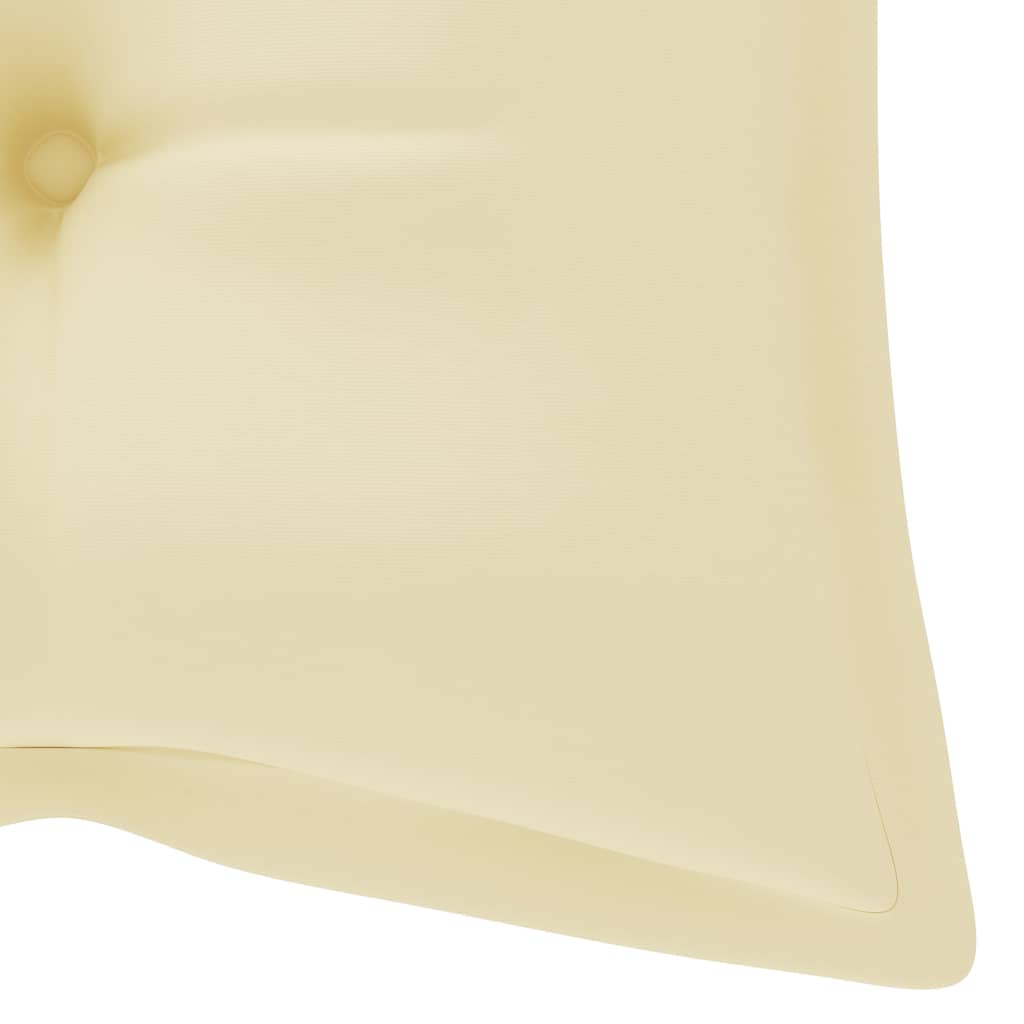 vidaXL Gugalna klop s kremno belo blazino 120 cm trdna tikovina