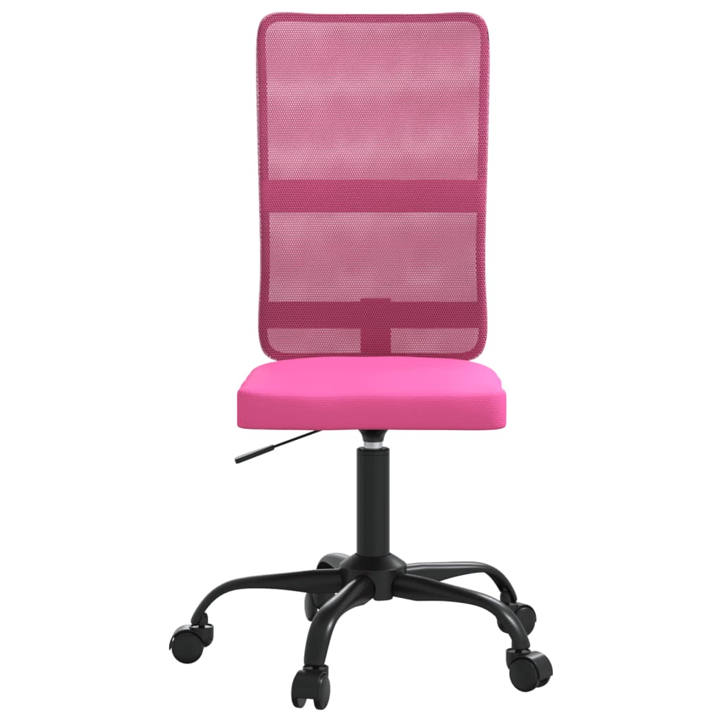 vidaXL Pisarniški stol nastavljiv po višini roza mrežasto blago