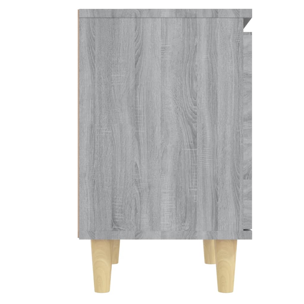 vidaXL Nočna omarica z lesenimi nogami 2 kosa siva sonoma 40x30x50 cm