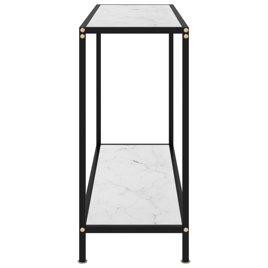 vidaXL Konzolna mizica bela 100x35x75 cm kaljeno steklo