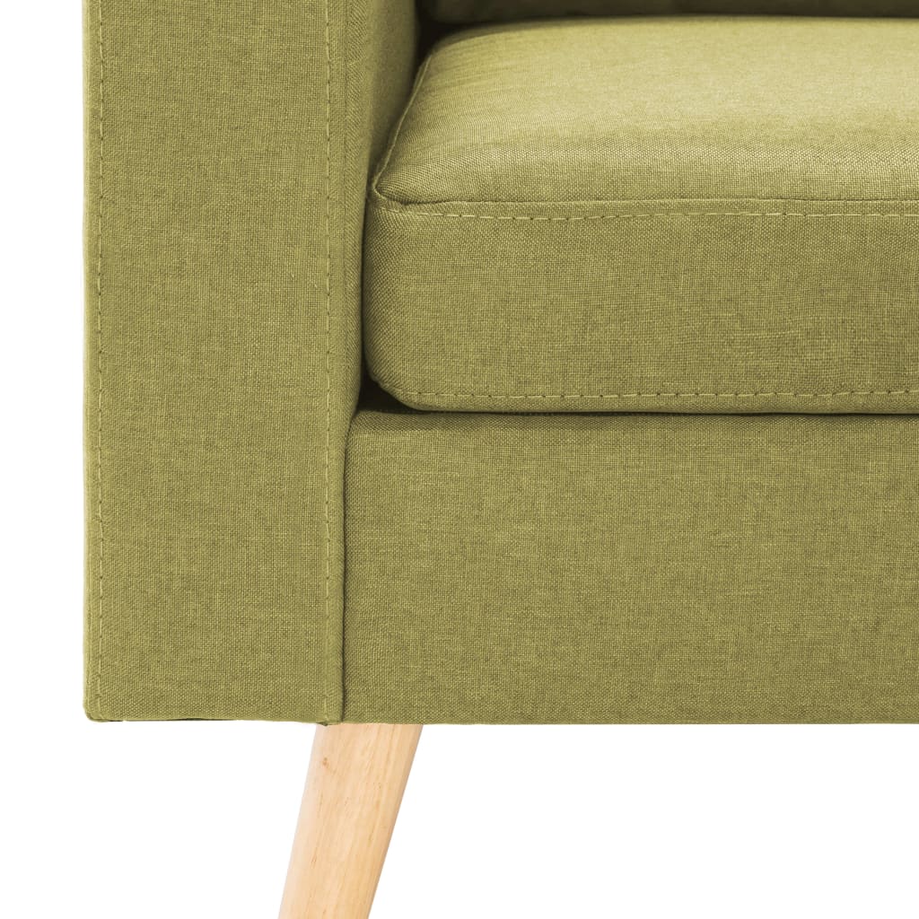vidaXL Kavč trosed s stolčkom za noge zeleno blago