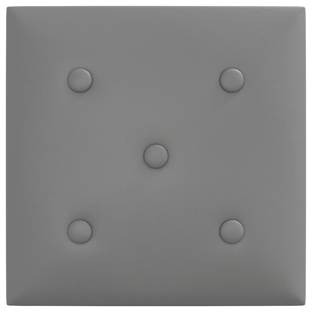 vidaXL Stenski paneli 12 kosov siv 30x30 cm umetno usnje 1,08 m²