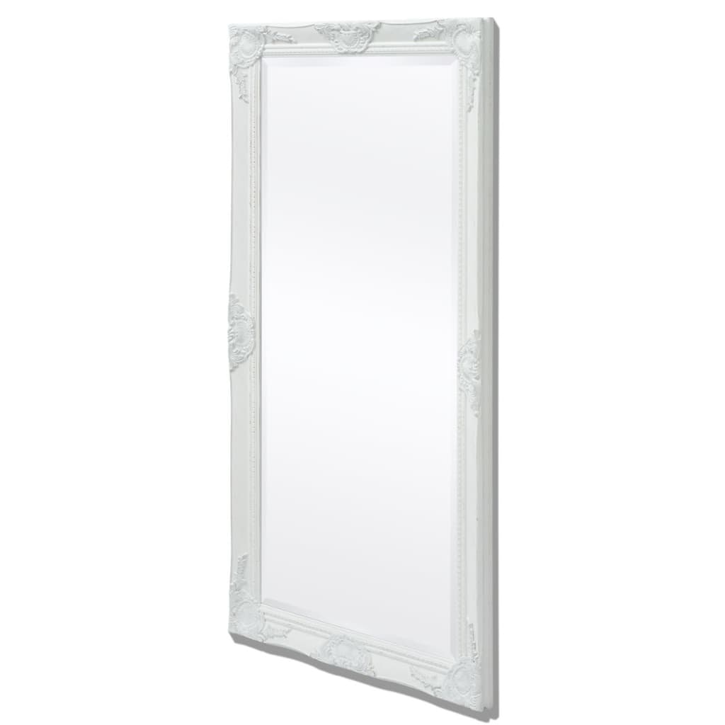 vidaXL Stensko ogledalo baročno 120x60 cm belo