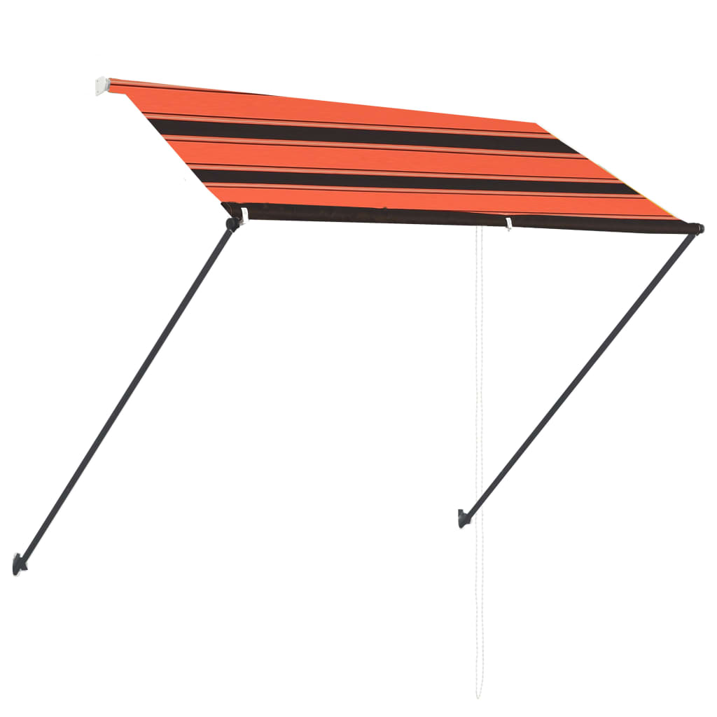 vidaXL Zložljiva tenda z LED lučmi 250x150 cm oranžna in rjava