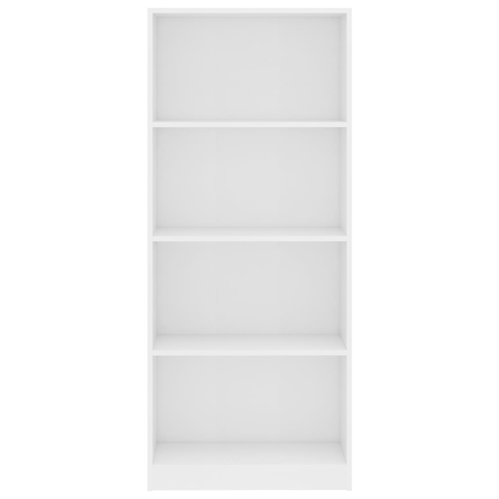 vidaXL Knjižna omara 4-nadstropna bela 60x24x142 cm iverna plošča