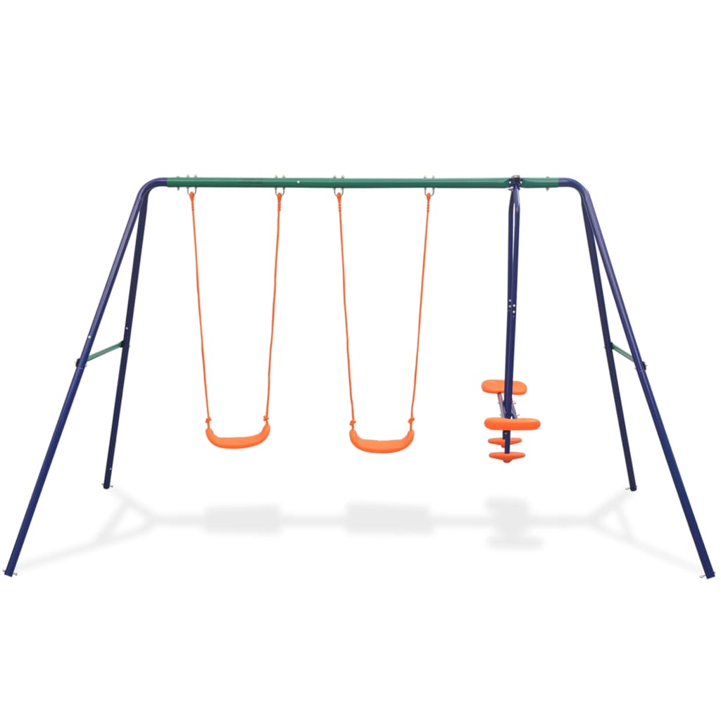 vidaXL Komplet otroških gugalnic s 4 sedeži oranžne barve