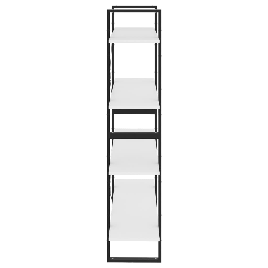 vidaXL Knjižna omara 4-nadstropna bela 100x30x140 cm iverna plošča