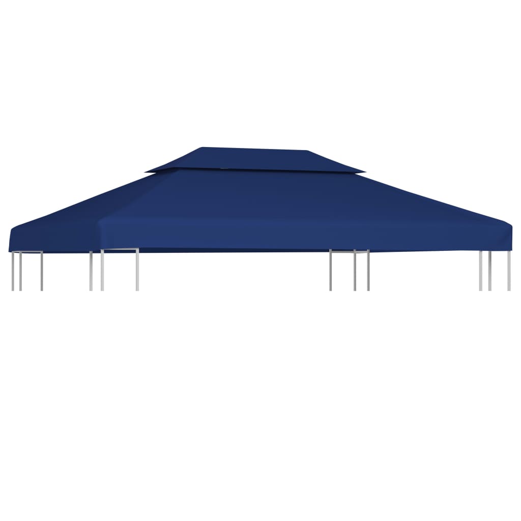 vidaXL Streha za paviljon 2-delna 310 g/m² 4x3 m modra