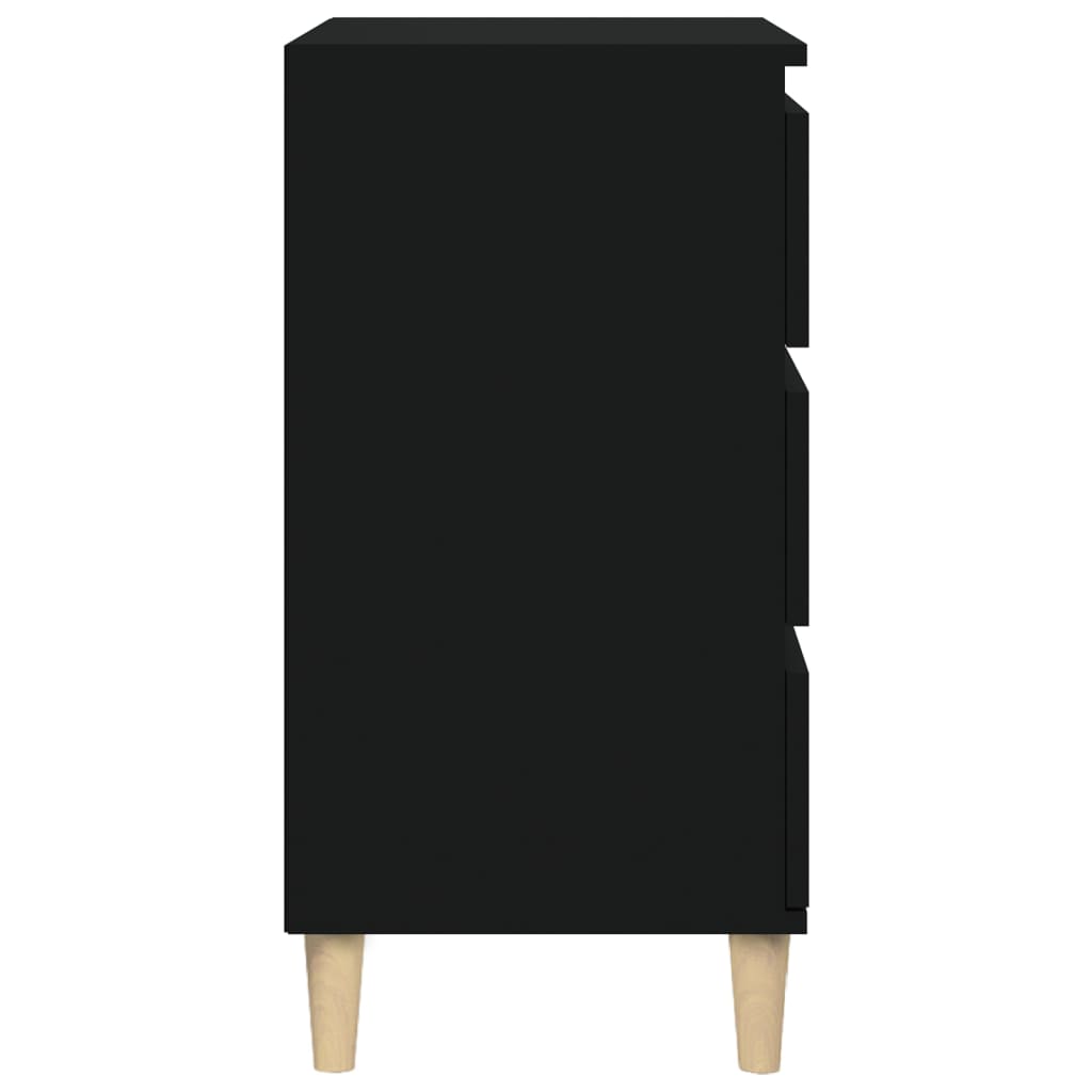 vidaXL Nočna omarica črna 40x35x70 cm inženirski les