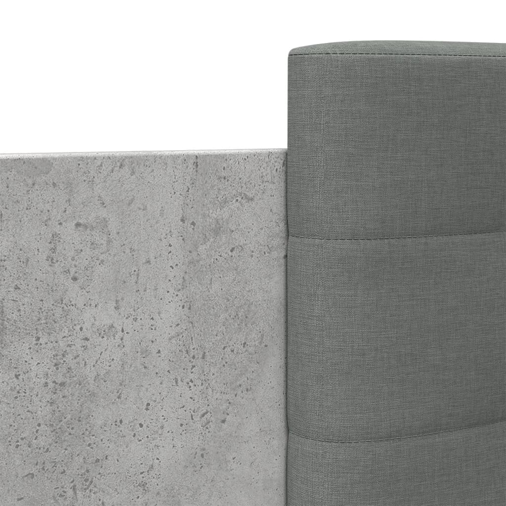 vidaXL Posteljni okvir z vzglavjem betonsko siv 120x190 cm inž. les