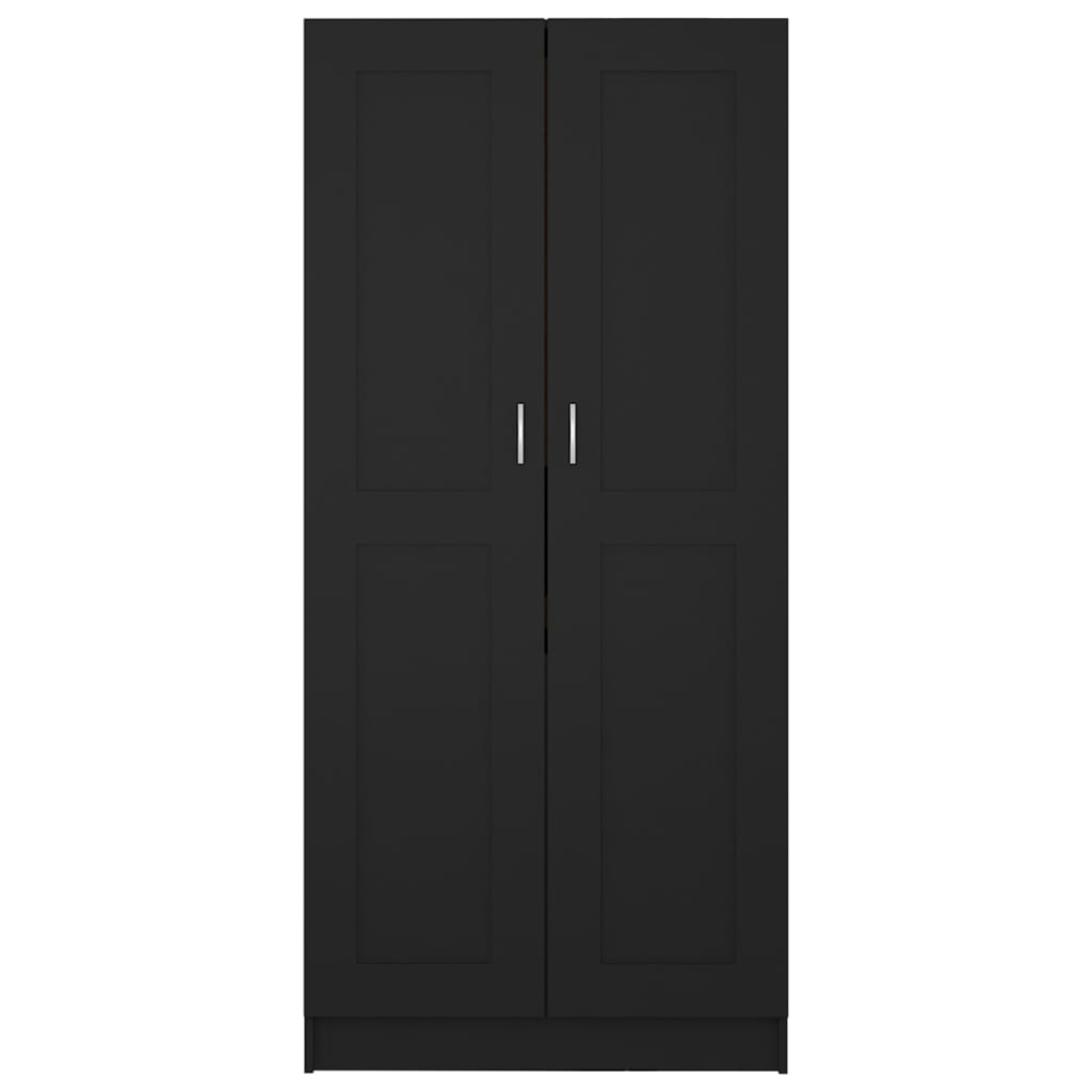 vidaXL Garderobna omara črna 82,5x51,5x180 cm iverna plošča