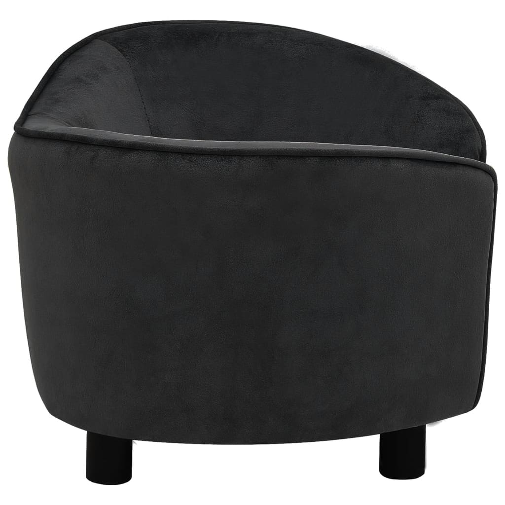 vidaXL Pasji kavč črn 69x49x40 cm iz pliša