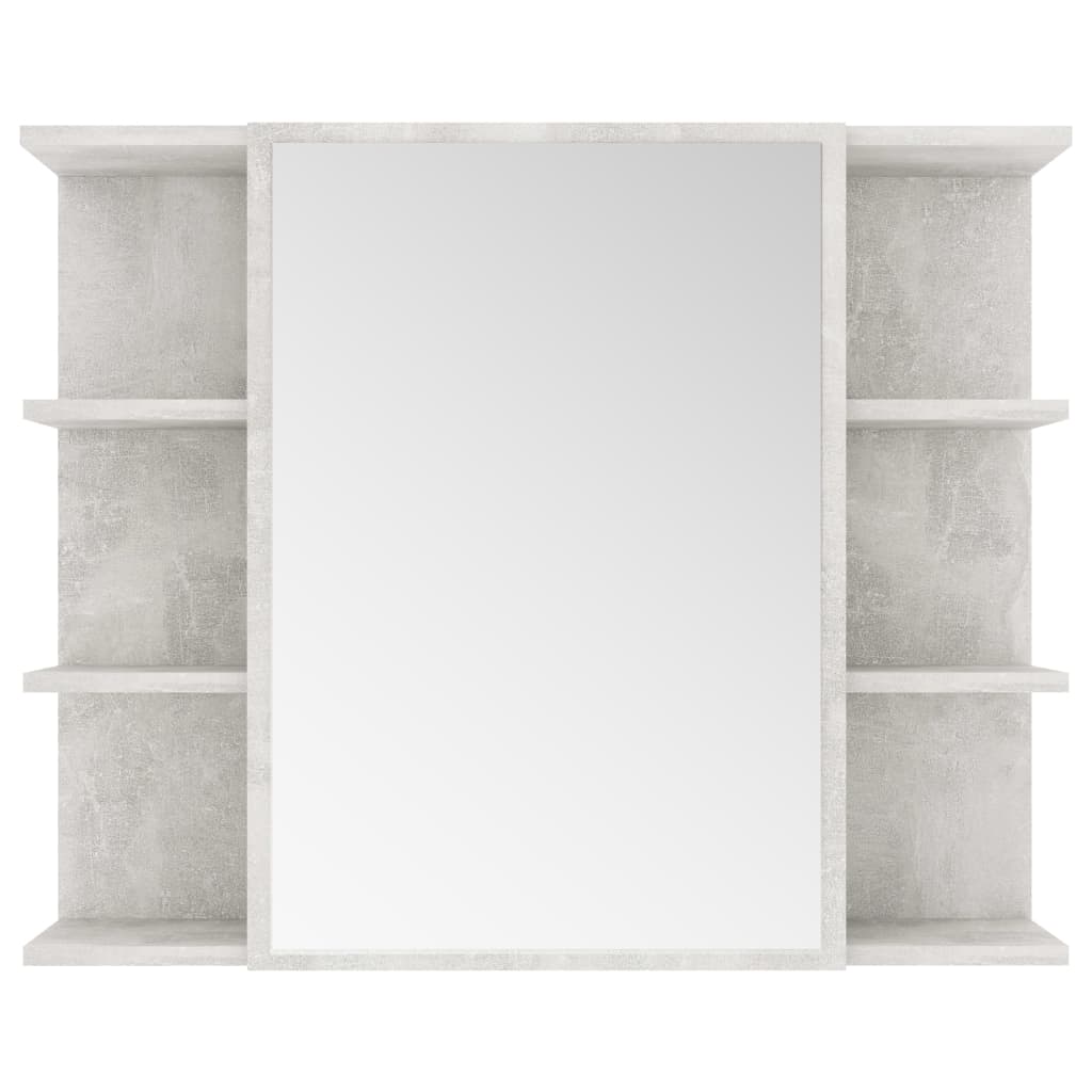 vidaXL Kopalniška omarica z ogledalom betonsko siva 80x20,5x64 cm