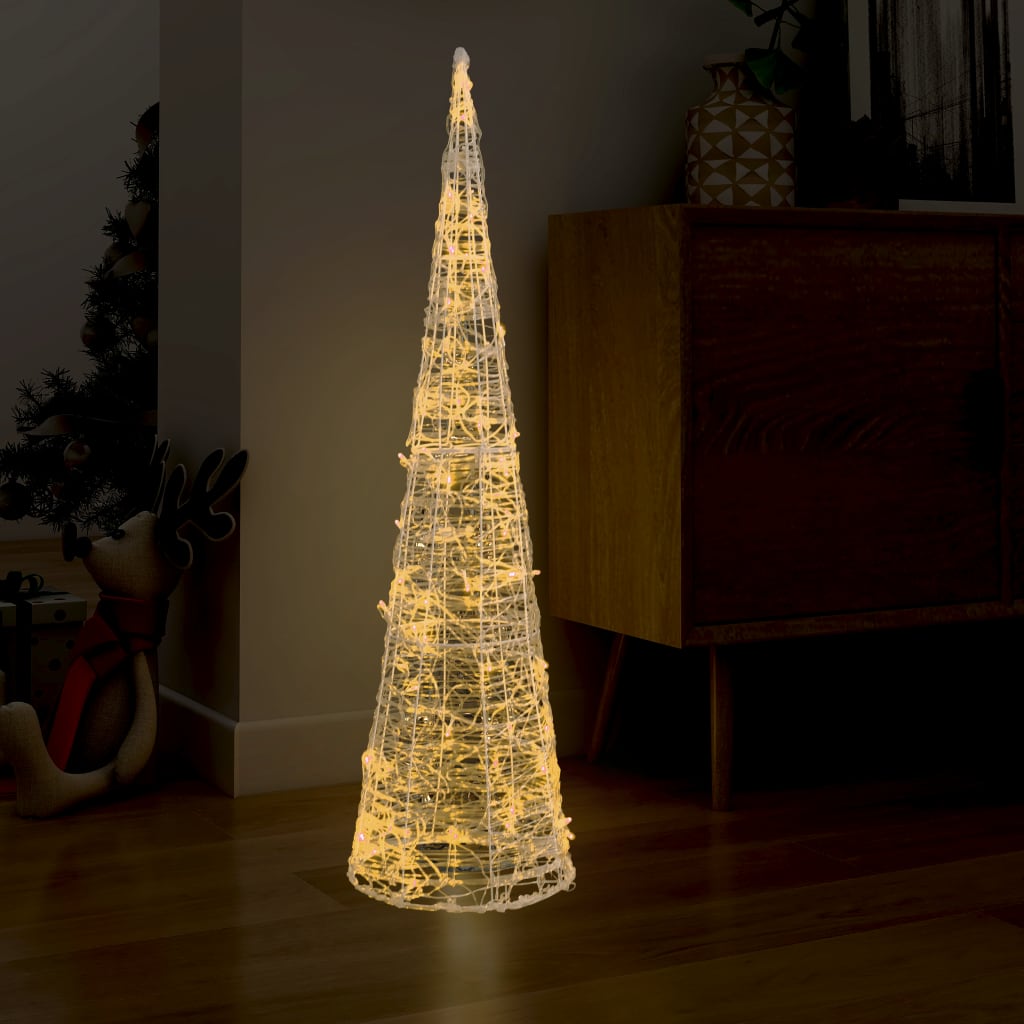 vidaXL Akrilna okrasna LED piramida toplo bela 120 cm