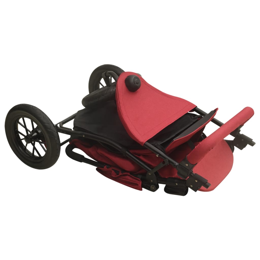 vidaXL Otroški voziček rdeč jeklen