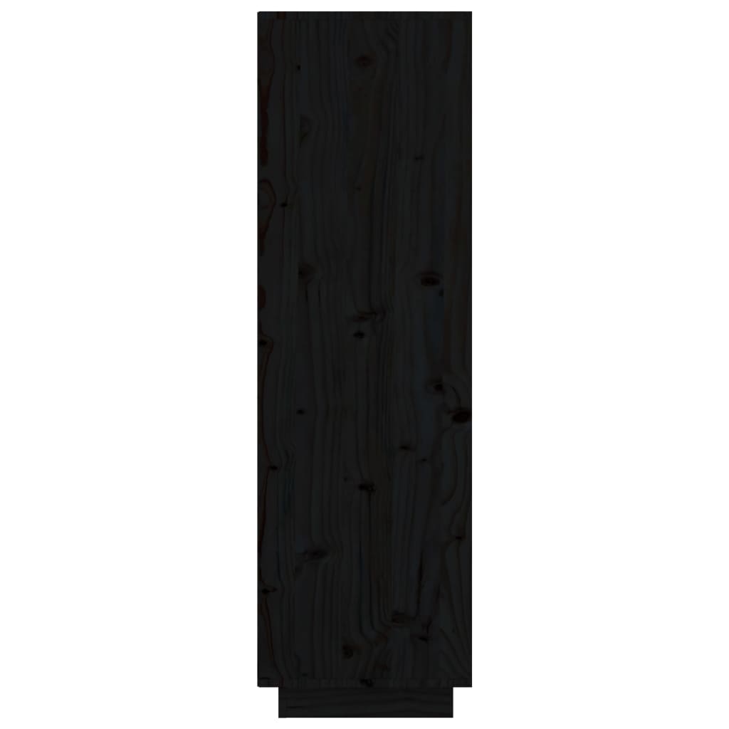 vidaXL Visoka omara črna 74x35x117 cm trdna borovina