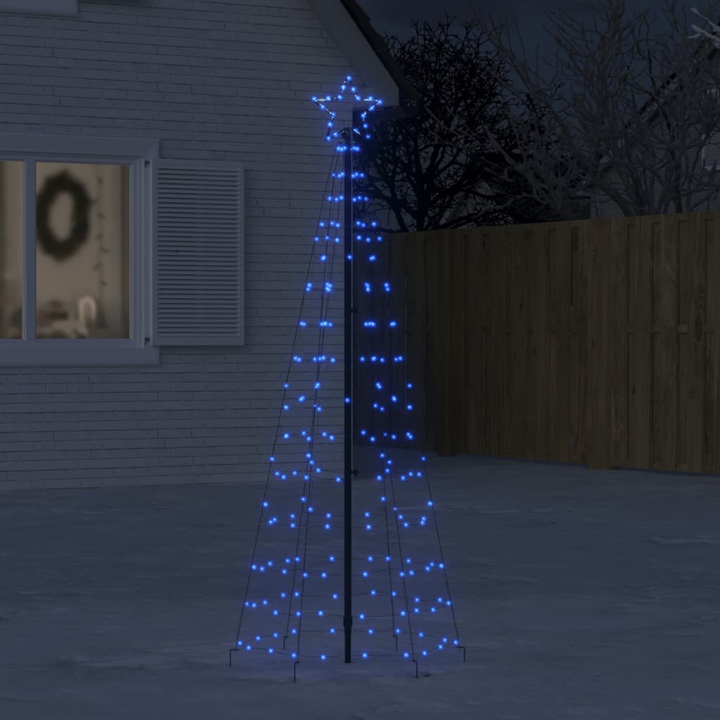 vidaXL Osvetljena novoletna jelka s konicami 220 LED modra 180 cm