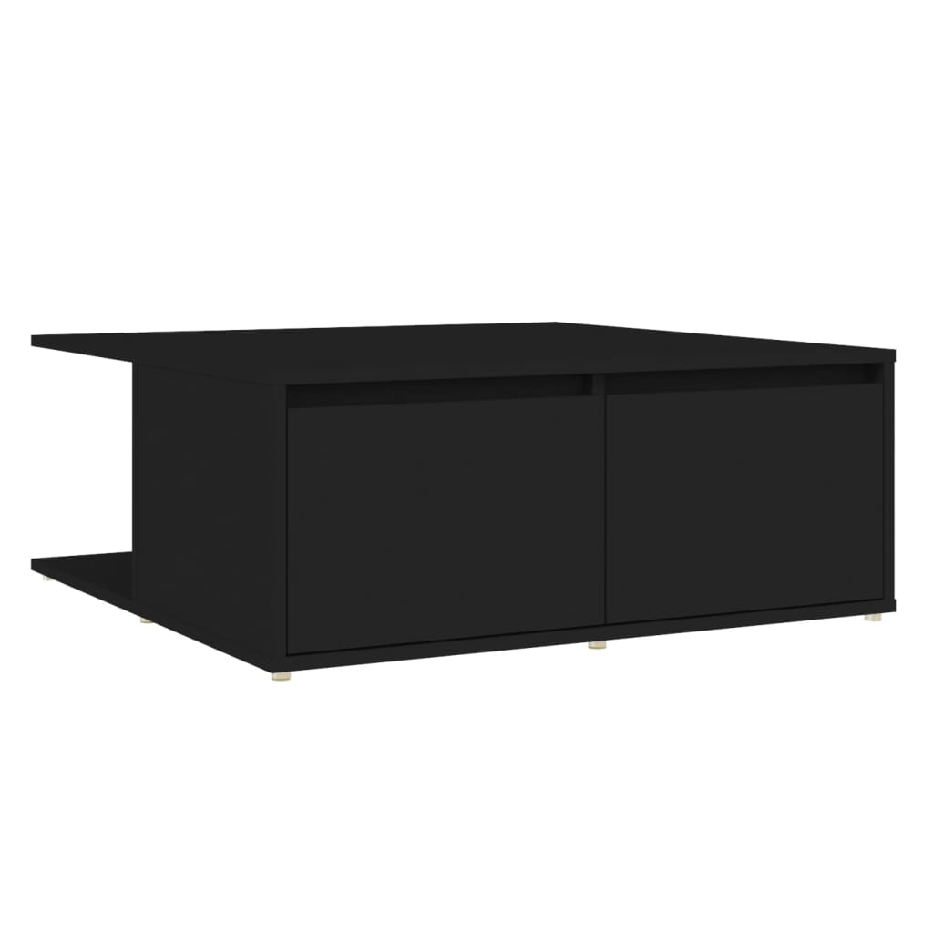 vidaXL Klubska mizica črna 80x80x31 cm iverna plošča
