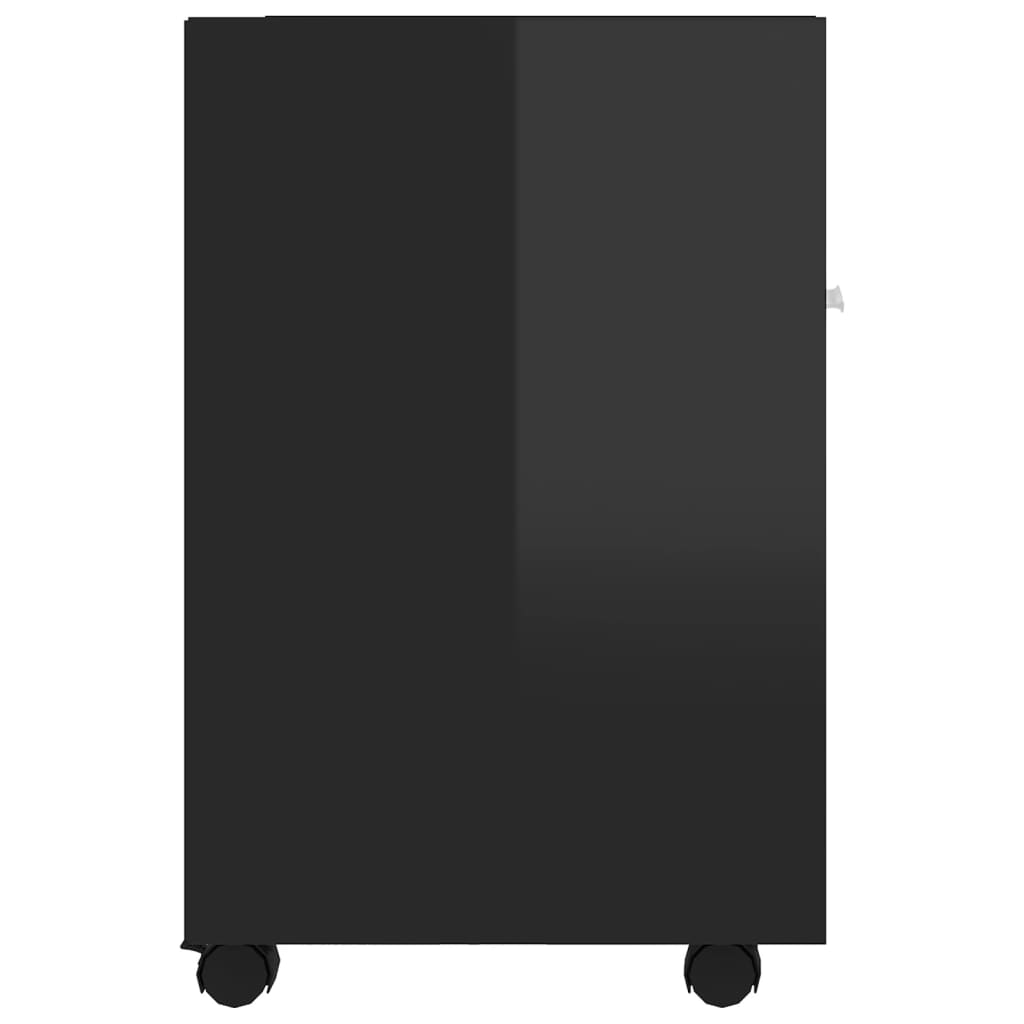 vidaXL Stranska omarica s koleščki črna 33x38x60 cm iverna plošča