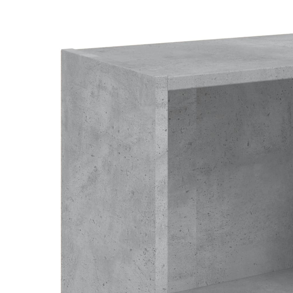 vidaXL Knjižna omara 3-nadstropna betonsko siva 40x24x108cm iverna pl.