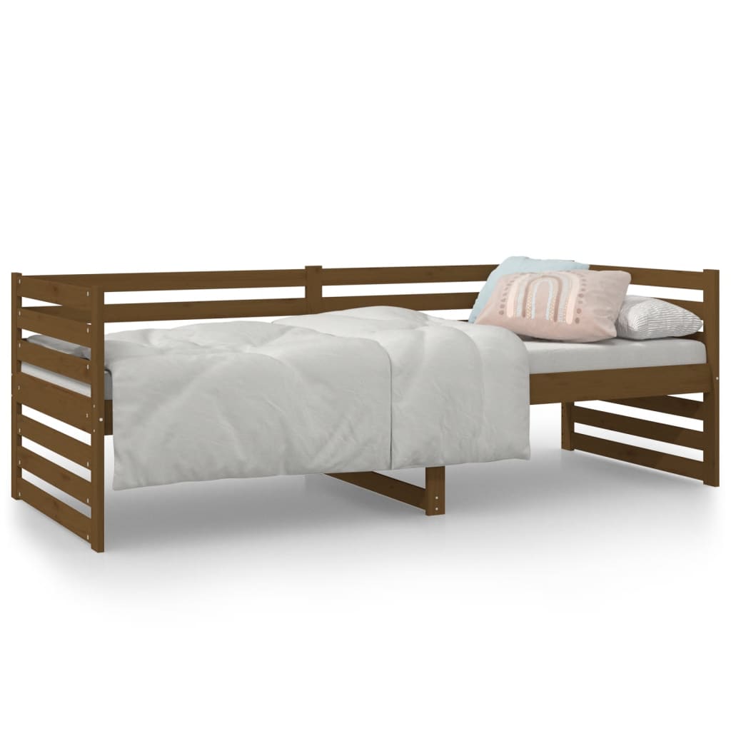 vidaXL Dnevna postelja medeno rjava 80x200 cm trdna borovina