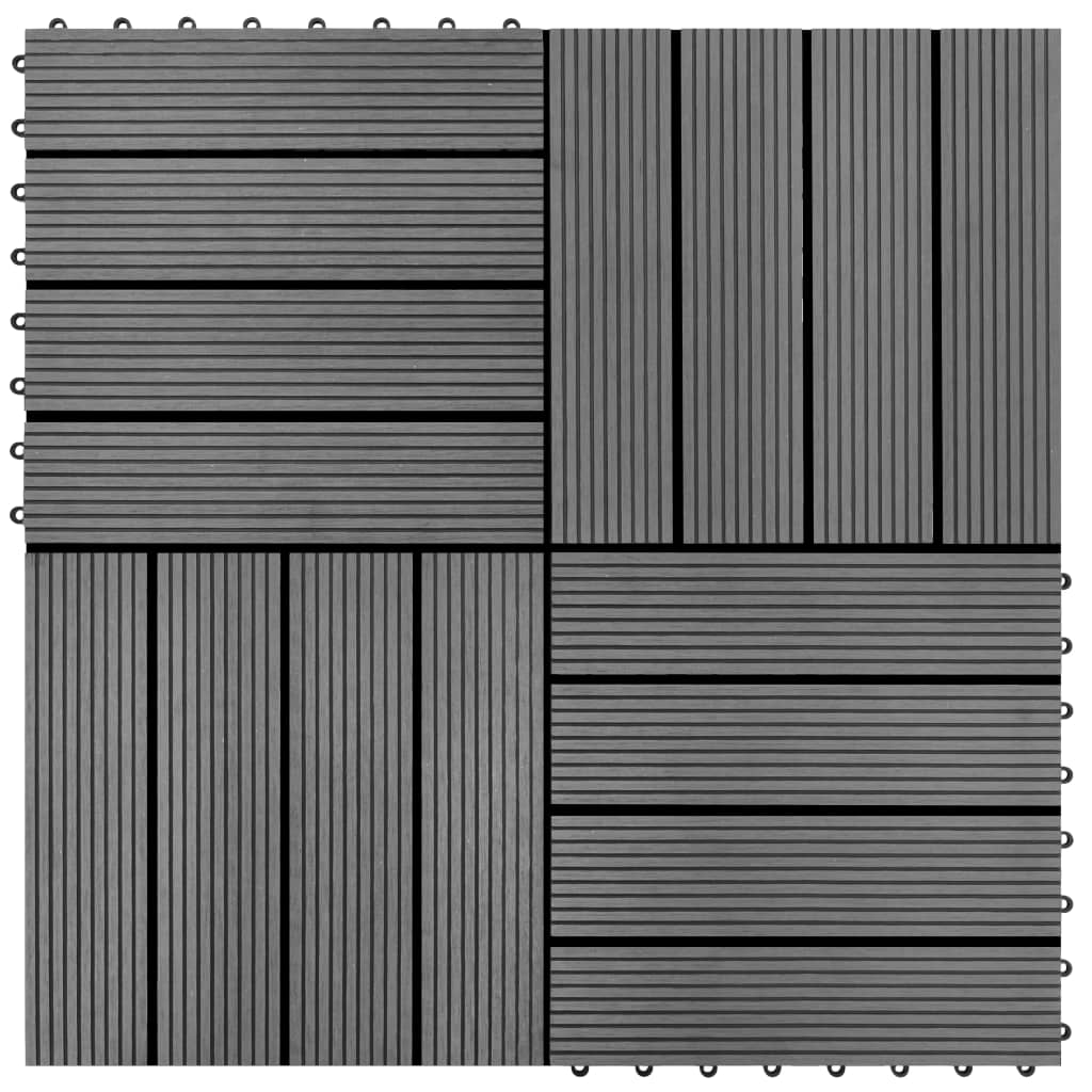 WPC Ploščice 30 x 30 cm 11 kosov za 1 kvadratni meter Sive barve