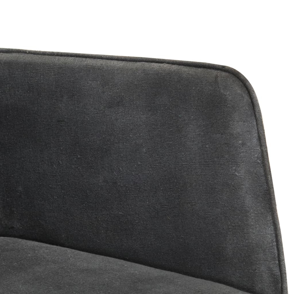 vidaXL Gugalni stol z naslonom za noge črno vintage platno
