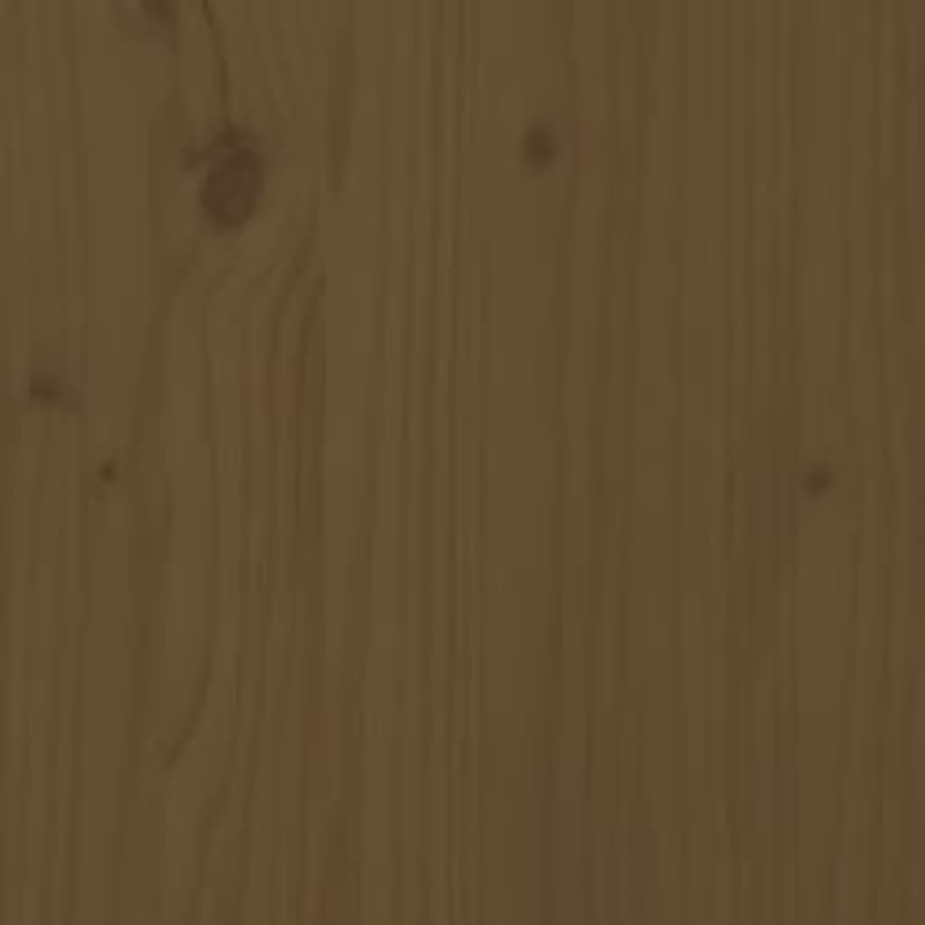 vidaXL Posteljni okvir medeno rjav iz trdnega lesa 140x200 cm