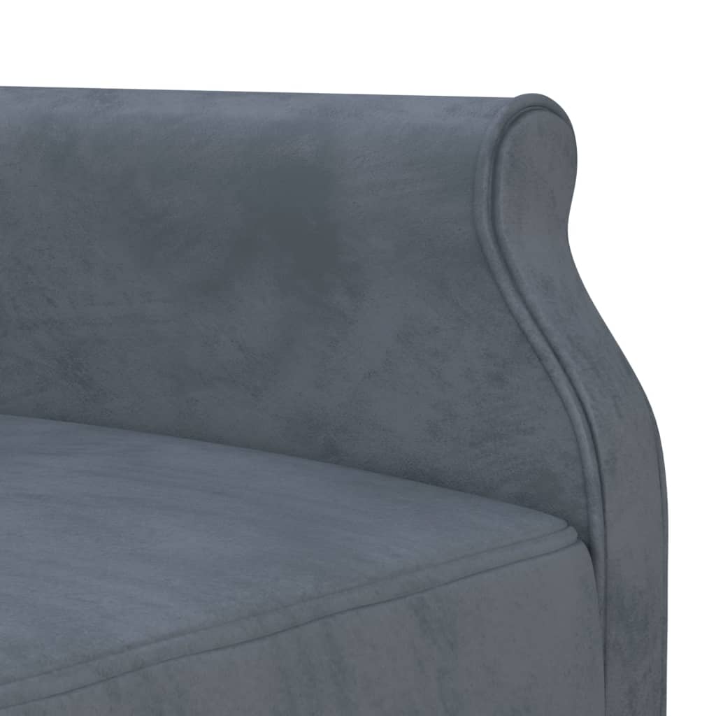 vidaXL Raztegljiv kavč L oblike temno siv 271x140x70 cm žamet