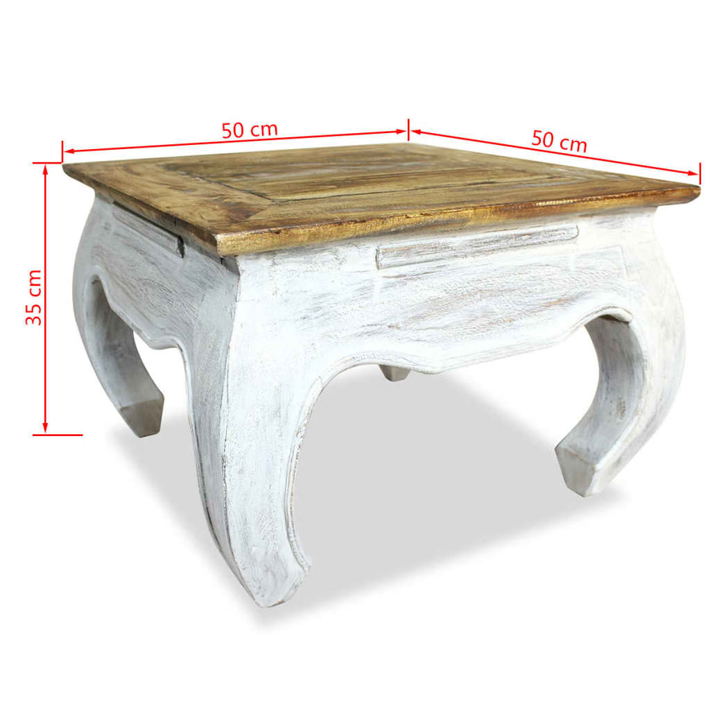 vidaXL Odstavna mizica iz masivnega predelanega lesa 50x50x35 cm