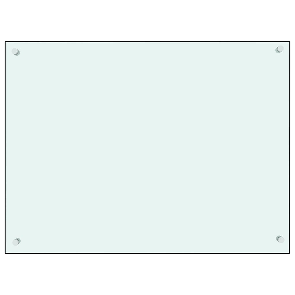vidaXL Kuhinjska zaščitna obloga bela 80x60 cm kaljeno steklo