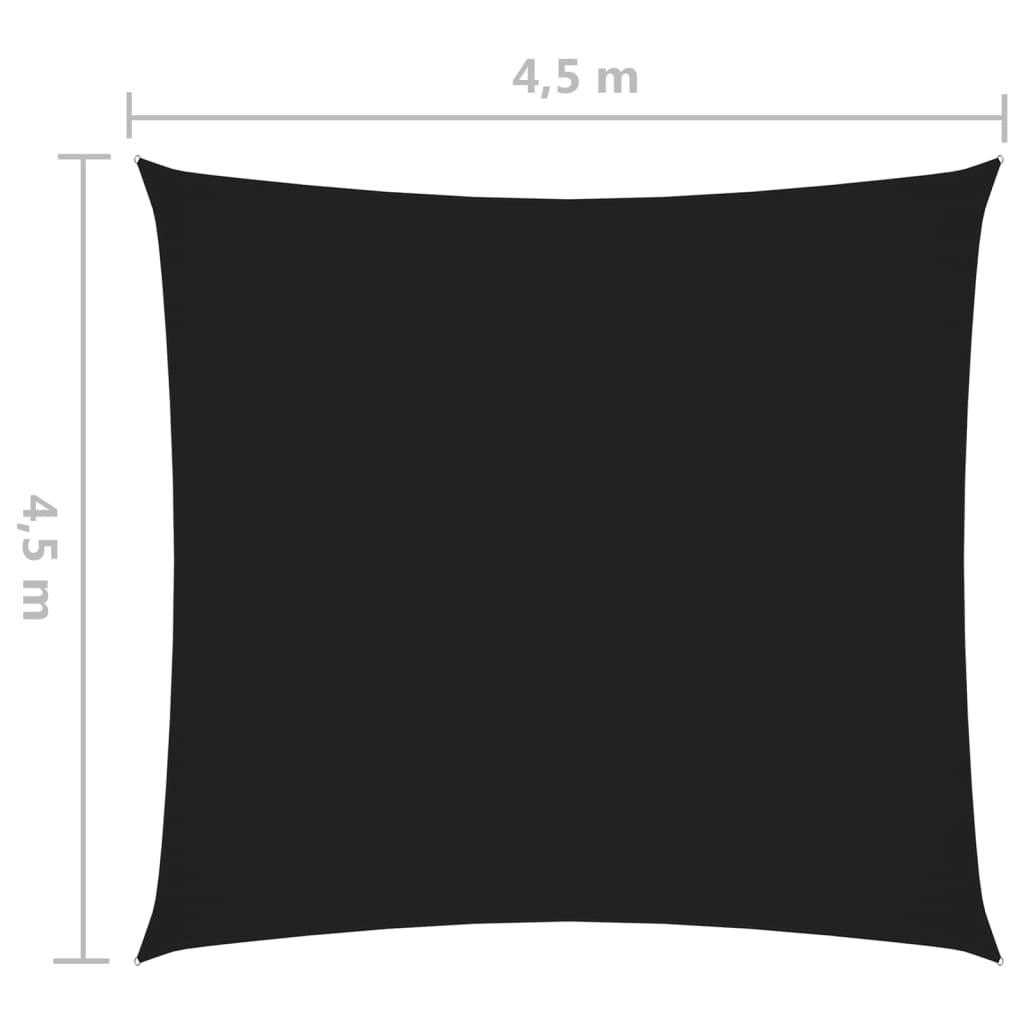 vidaXL Senčno jadro oksford blago kvadratno 4,5x4,5 m črno