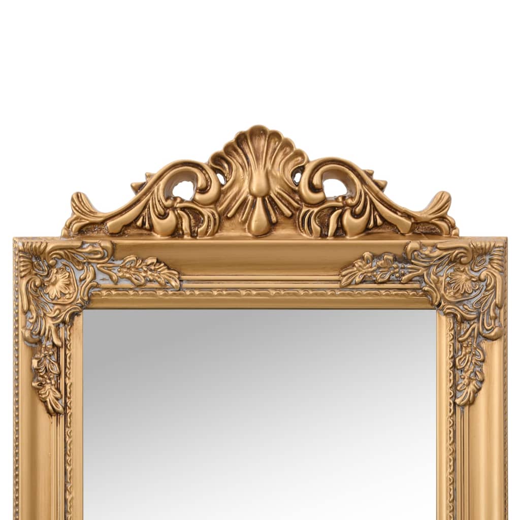 vidaXL Prostostoječe ogledalo zlato 40x160 cm