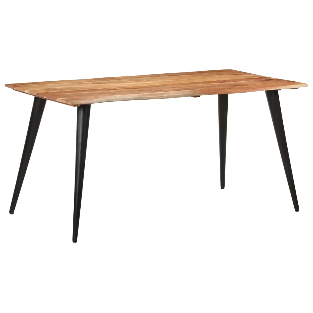 vidaXL Jedilna miza z naravnimi robovi 160x80x75 cm trden akacijev les