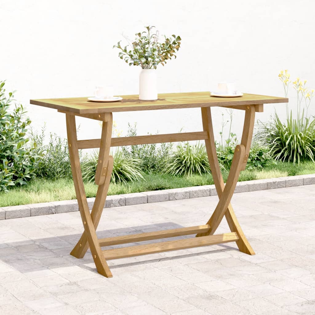 vidaXL Zložljiva vrtna miza 110x55x75 cm trden akacijev les