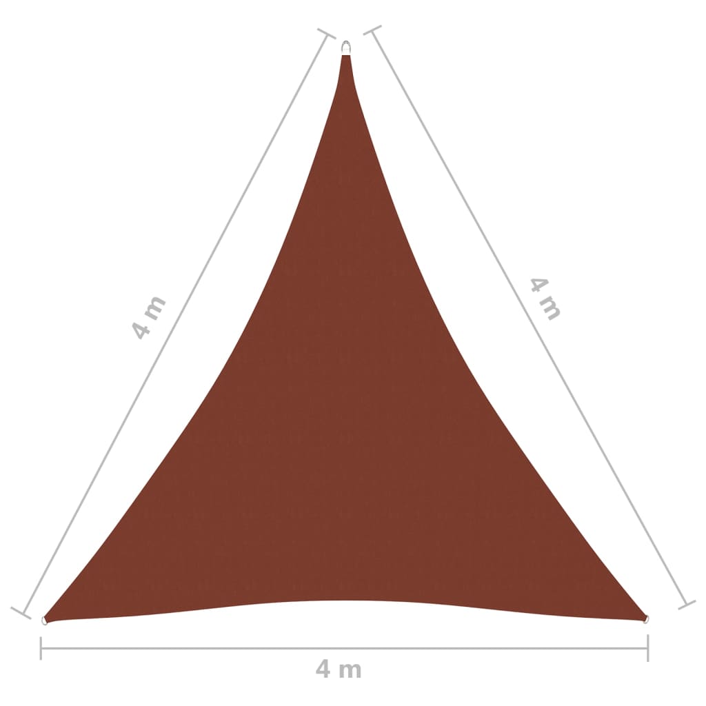 vidaXL Senčno jadro oksford blago trikotno 4x4x4 m terakota
