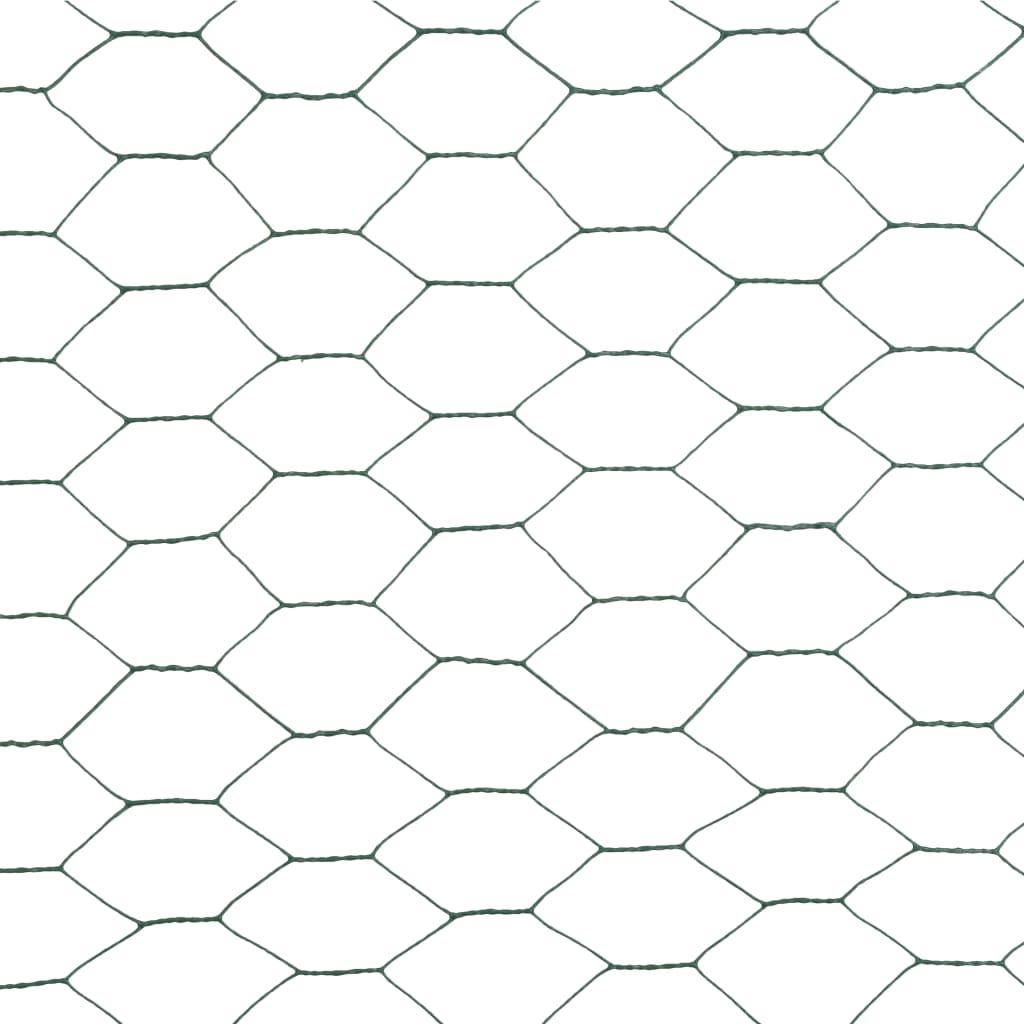 vidaXL Žična mreža za ograjo jeklo s PVC oblogo 25x1,2 m zelena