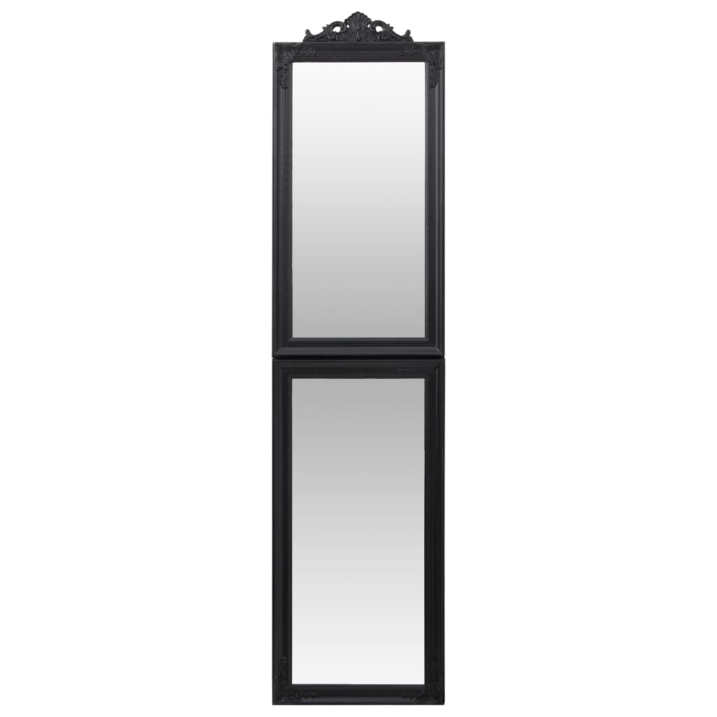 vidaXL Prostostoječe ogledalo črno 50x200 cm