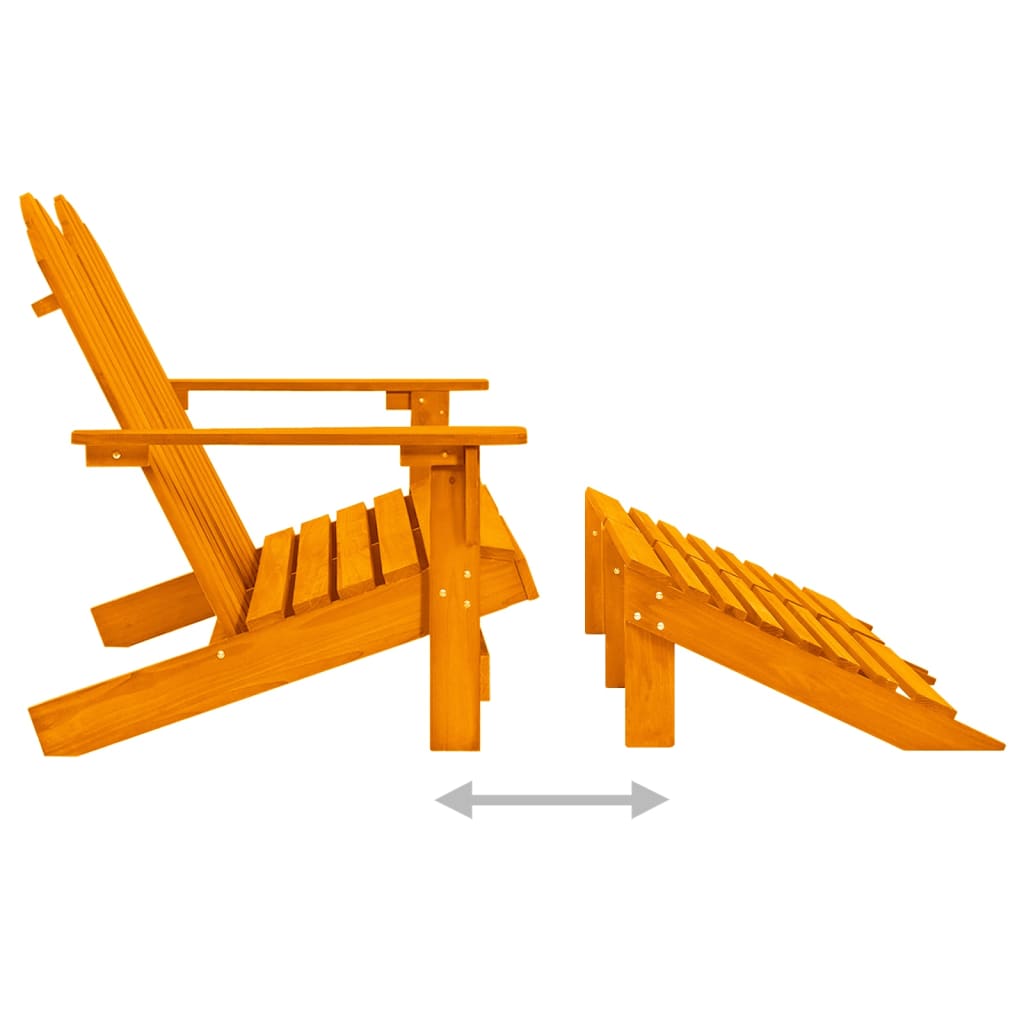 vidaXL Vrtni stol Adirondack za 2 osebi z naslonom za noge oranžen