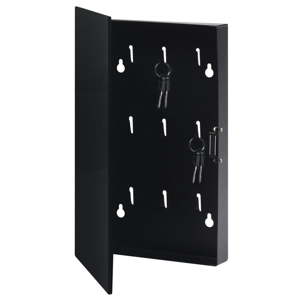 vidaXL Omarica za ključe z magnetno tablo črna 30x20x5,5 cm